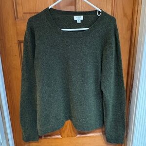 J. Crew teddie cashmere sweater in dark olive heather